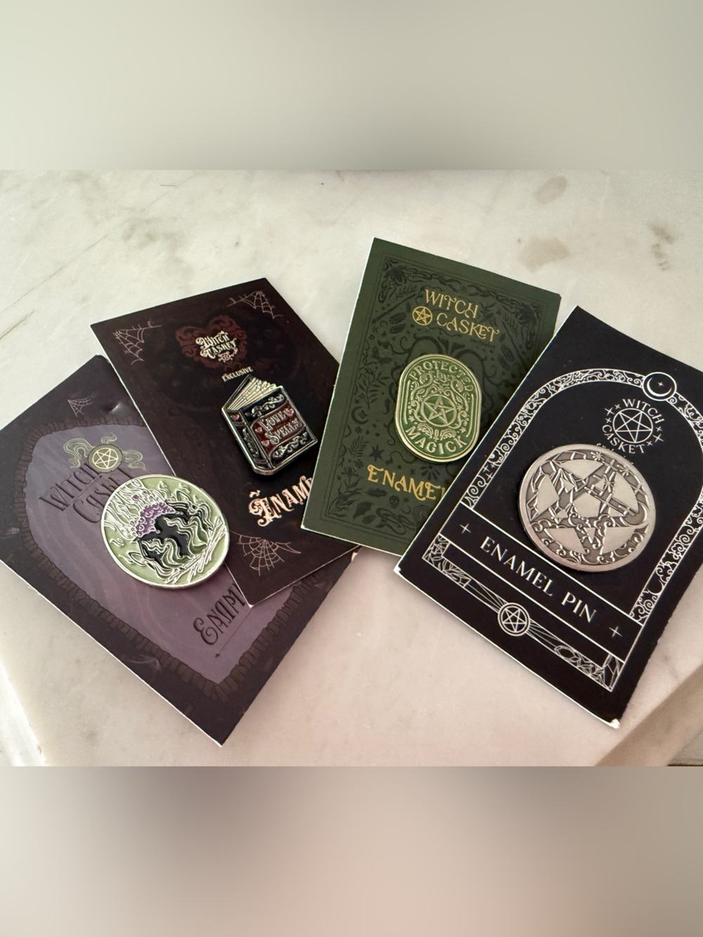 Witch Casket Enamel Collector Pins